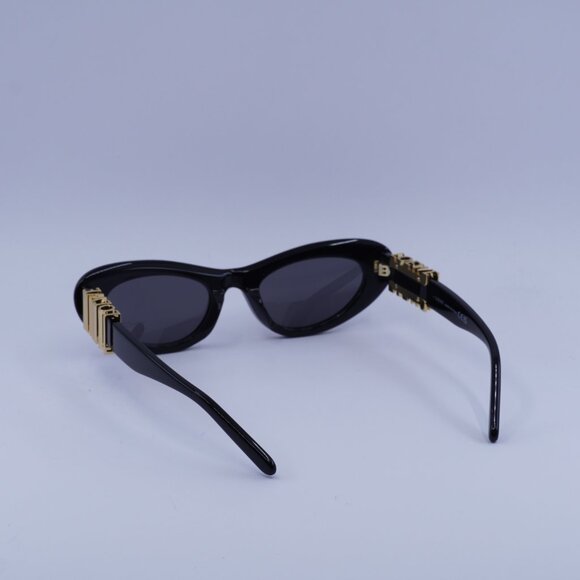 Loewe LW40156U 01A Sunglasses Shiny Black Cat Eye Frame, Smoke Lenses main image 6